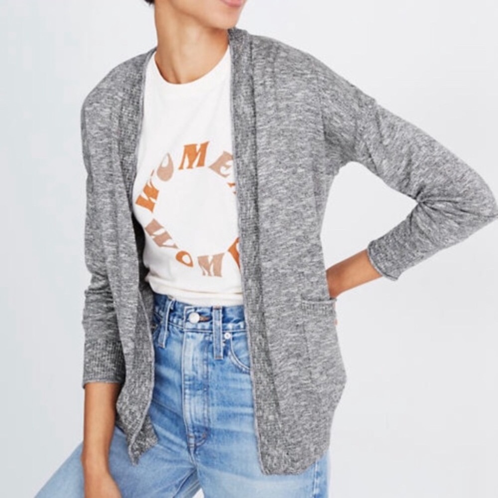 Madewell Marled Storm Bradley Open Front Sweater Cardigan